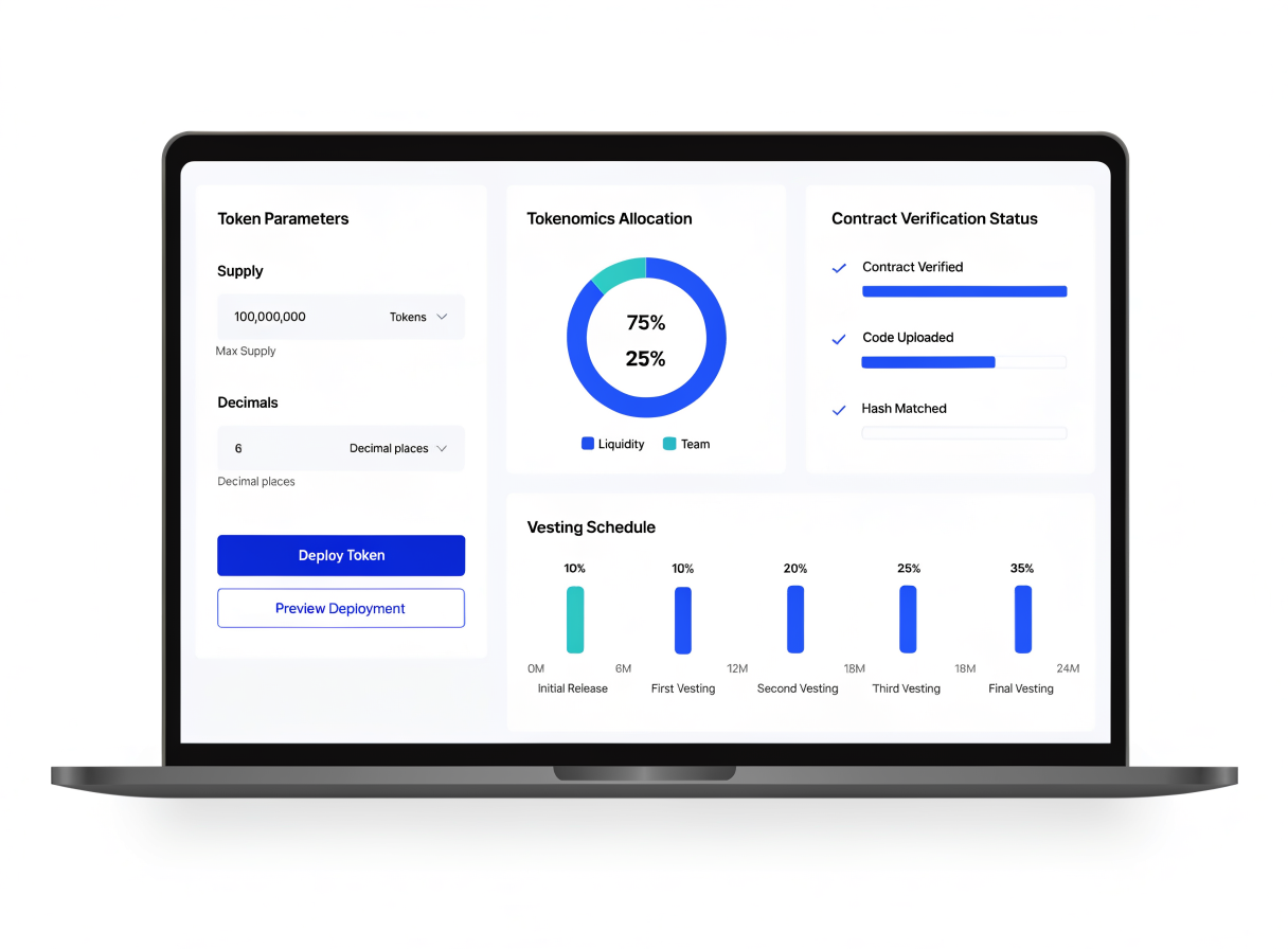 Token deployment console concept